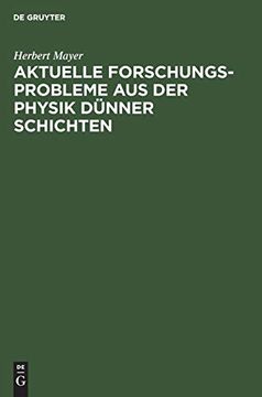 portada Aktuelle Forschungs-Probleme aus der Physik Dünner Schichten (in German)