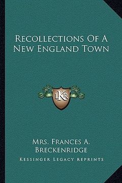 portada recollections of a new england town (en Inglés)