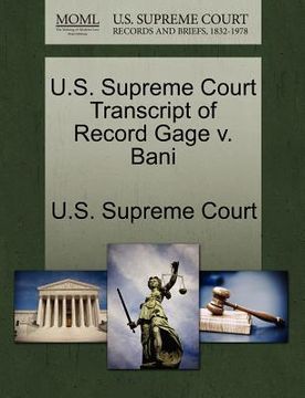 portada u.s. supreme court transcript of record gage v. bani