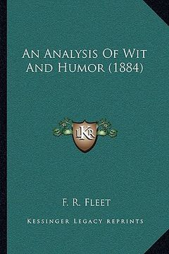 portada an analysis of wit and humor (1884) (en Inglés)