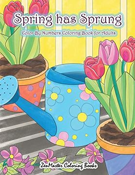 portada Adult Color by Numbers Coloring Book of Spring: A Spring Color by Number Coloring Book for Adults With Spring Scenes, Butterflies, Flowers, Nature,. (Adult Color by Number Coloring Books) (en Inglés)
