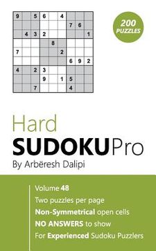 portada Hard Sudoku Pro: Book for Experienced Puzzlers (200 puzzles) Vol. 48 (en Inglés)
