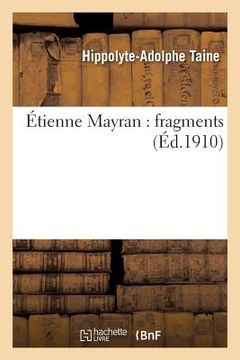 portada Étienne Mayran: Fragments (in French)