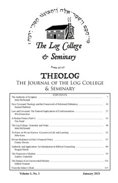portada Theolog, Volume 1, Number 1: The Journal of the Log College & Seminary