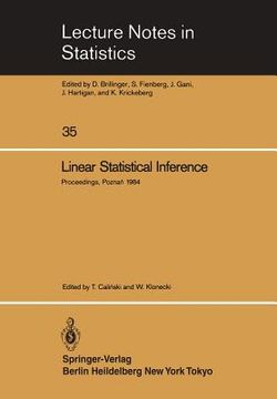 portada linear statistical inference: proceedings of the international conference held at pozna?, poland, june 4 8, 1984 (en Inglés)