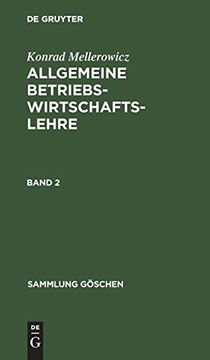 portada Sammlung Göschen Allgemeine Betriebswirtschaftslehre (Sammlung g Schen) (in German)