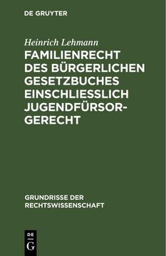 portada Familienrecht des Bürgerlichen Gesetzbuches Einschließlich Jugendfürsorgerecht (en Alemán)