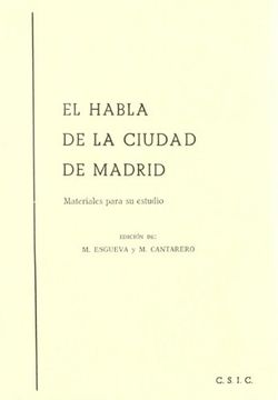 portada El Habla de la Ciudad de Madrid Materiales Para su Estudio
