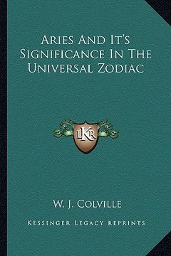 portada aries and it's significance in the universal zodiac (en Inglés)