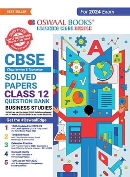 portada Oswaal CBSE Class 12 Business Studies Question Bank 2023-24 Book (en Inglés)