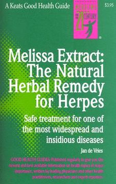 portada melissa extract: the natural remedy for herpes (en Inglés)