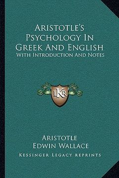 portada aristotle's psychology in greek and english: with introduction and notes