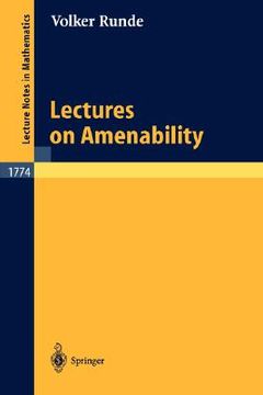 portada lectures on amenability (en Inglés)