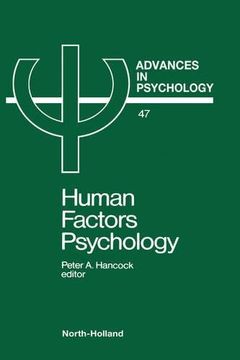 portada Human Factors Psychology (Advances in Psychology) (en Inglés)