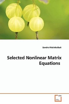 portada selected nonlinear matrix equations (en Inglés)