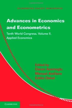 portada Advances in Economics and Econometrics 3 Volume Hardback Set: Advances in Economics and Econometrics: Tenth World Congress: Volume 2 (Econometric Society Monographs) (en Inglés)