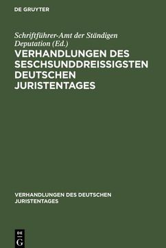 portada Verhandlungen des Seschsunddreißigsten Deutschen Juristentages (en Alemán)