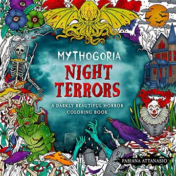 portada Night Terrors: A Horror Coloring Book (Mythogoria) (en Inglés)