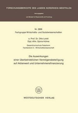 portada Die Auswirkungen einer Überbetrieblichen Vermögensbeteiligung auf Aktienwert und Unternehmensfinanzierung (Forschungsberichte des Landes Nordrhein-Westfalen) (German Edition)