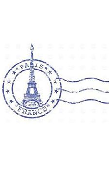 portada Paris France Postage Stamp Creative Blank Page Journal (in English)