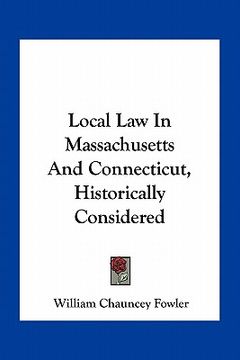 portada local law in massachusetts and connecticut, historically considered (in English)