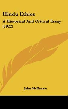 portada hindu ethics: a historical and critical essay (1922) (en Inglés)