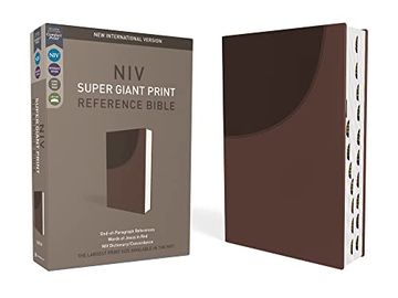 portada Niv, Super Giant Print Reference Bible, Leathersoft, Brown, red Letter, Thumb Indexed, Comfort Print (en Inglés)