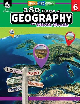 portada 180 Days of Geography for Sixth Grade (180 Days of Practice) (en Inglés)