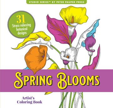 portada Spring Blooms Adult Coloring Book (in English)