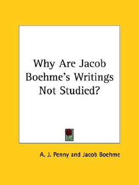 portada why are jacob boehme's writings not studied? (en Inglés)