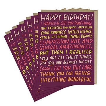 portada 6-Pack em & Friends Everything Wonderful Birthday Greeting Cards (en Inglés)