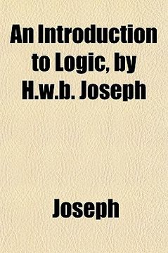 portada an introduction to logic, by h.w.b. joseph