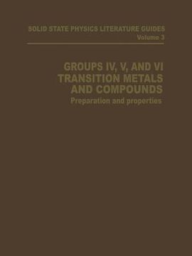 portada Groups IV, V, and VI Transition Metals and Compounds: Preparation and Properties (en Inglés)