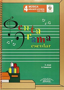 portada Pentagrama Escolar Música 4 CAT: Educació Primària. Cicle Mitjà (in Catalá)
