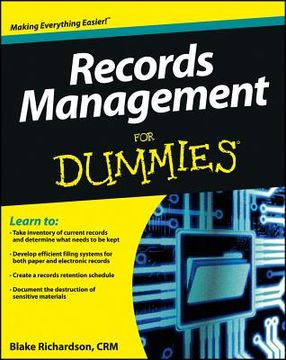 portada records management for dummies (en Inglés)