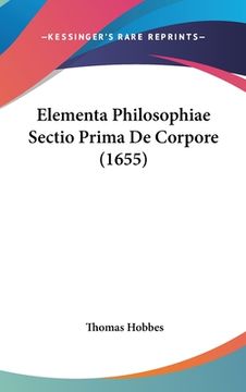 portada Elementa Philosophiae Sectio Prima De Corpore (1655) (en Latin)