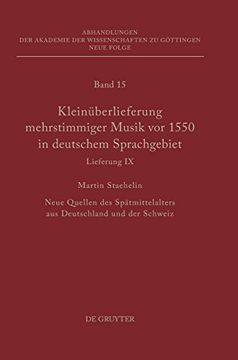 portada Kleinüberlieferung Mehrstimmiger Musik vor 1550 in Deutschem Sprachgebiet, Lieferung ix (in German)