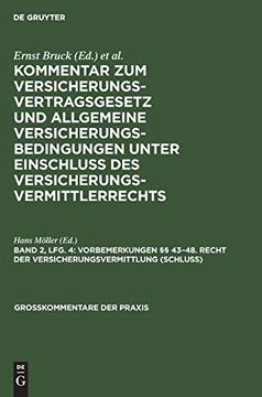 portada Vorbemerkungen ã â§ã â§ 43-48. Recht der Versicherungsvermittlung (Schluã â ) (Groã â Kommentare der Praxis) (German Edition) [Hardcover ] (en Alemán)