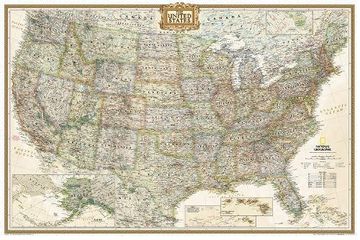 portada United States Executive Poster Size Wall Map (tubed) (National Geographic Reference Map) (en Inglés)