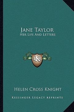 portada jane taylor: her life and letters (en Inglés)