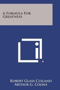 portada A Formula for Greatness (in English)