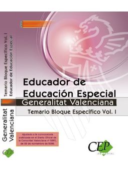 portada Educador de Educación Especial Generalitat Valenciana. Temario Bloque Específico Vol. I.