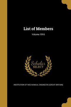 portada List of Members; Volume 1916 (en Inglés)