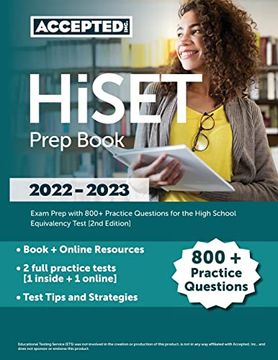 portada Hiset Prep Book 2022-2023: Exam Prep With 800+ Practice Questions for the High School Equivalency Test [2Nd Edition] (en Inglés)