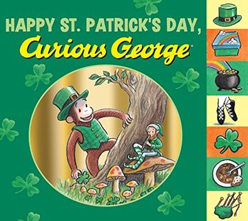 portada Happy St. Patrick's Day, Curious George tabbed board book (en Inglés)