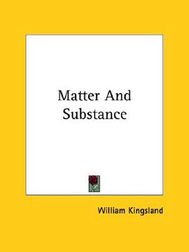 portada matter and substance (en Inglés)