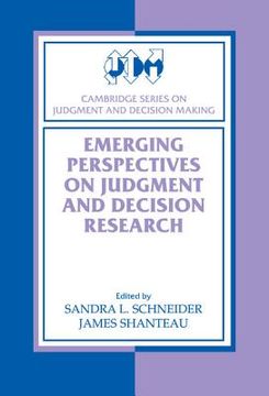 portada Emerging Perspectives on Judgment and Decision Research Hardback (Cambridge Series on Judgment and Decision Making) (en Inglés)