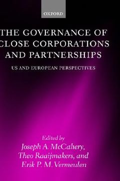 portada the governance of close corporations and partnerships: us and european perspectives (en Inglés)