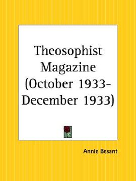 portada theosophist magazine october 1933-december 1933 (en Inglés)