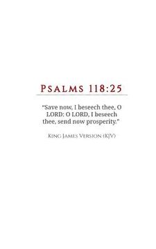 portada Send Now Prosperity: Psalms 118:25: The Prayer of David (en Inglés)